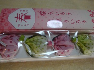 春らしい名古屋のお菓子、ういろうをお土産に持ってきてくれました。